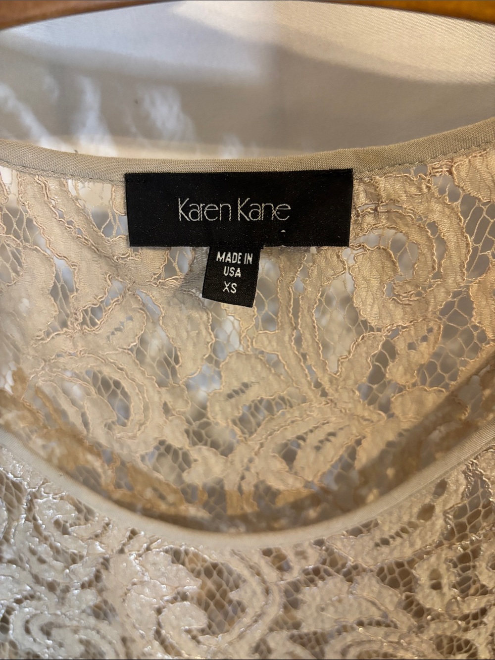 Karen Kane Taupe Beige Sheer Lace Tank Top XS - Picture 2 of 4